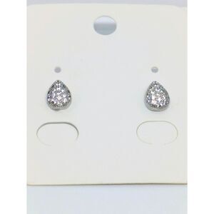 Women's New 14K White Gold Filled Teardrop pave Stud pear CZ Earrings